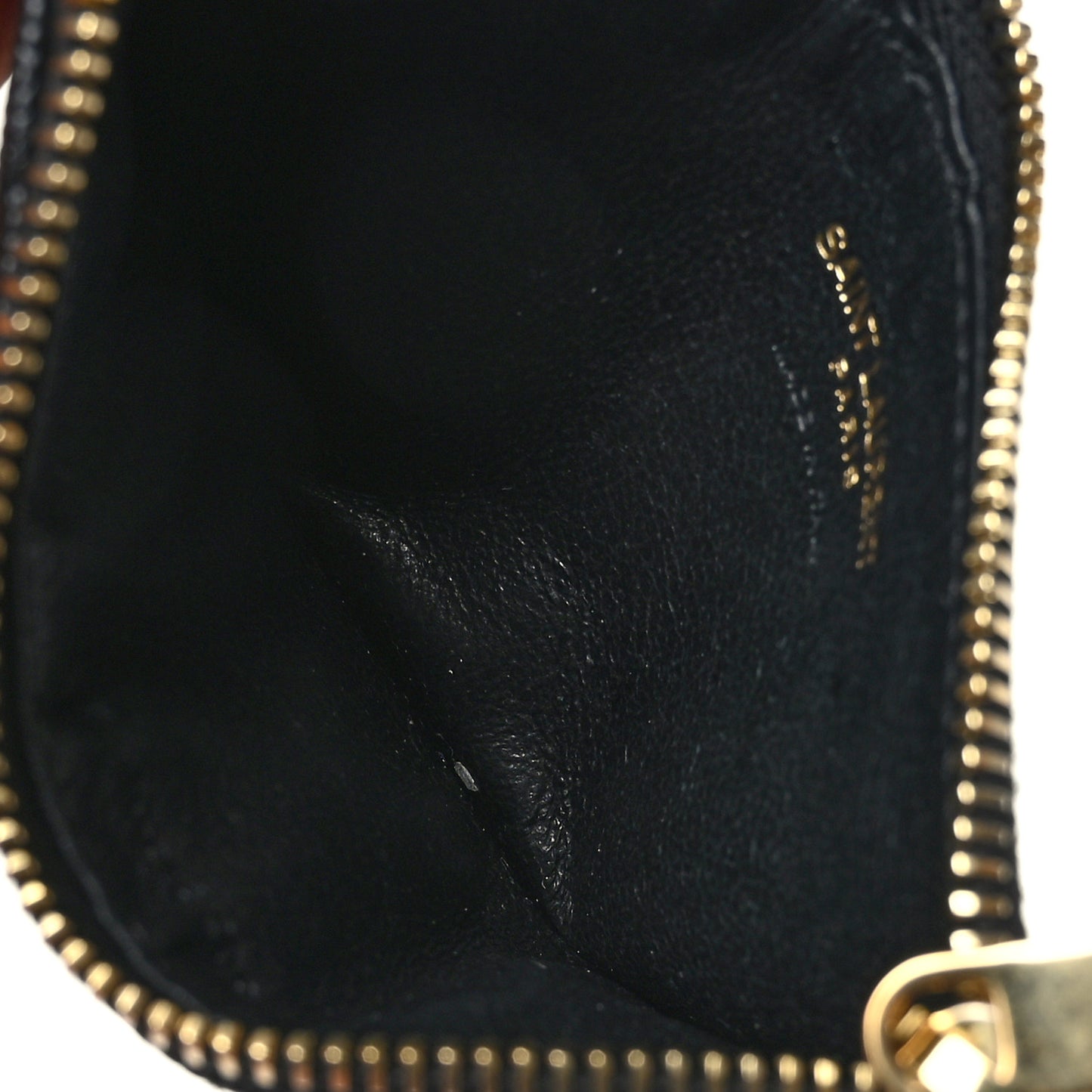 Grain De Poudre Matelasse Chevron Monogram Fragments Zippered Card Case Black