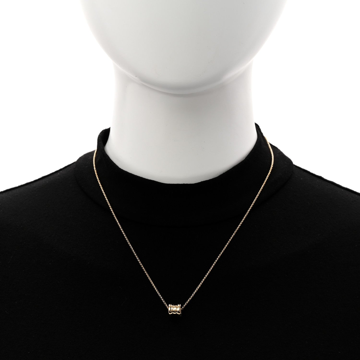 Bulgari 18K Yellow Gold Mini B.Zero1 Pendant Necklace 2 of 5