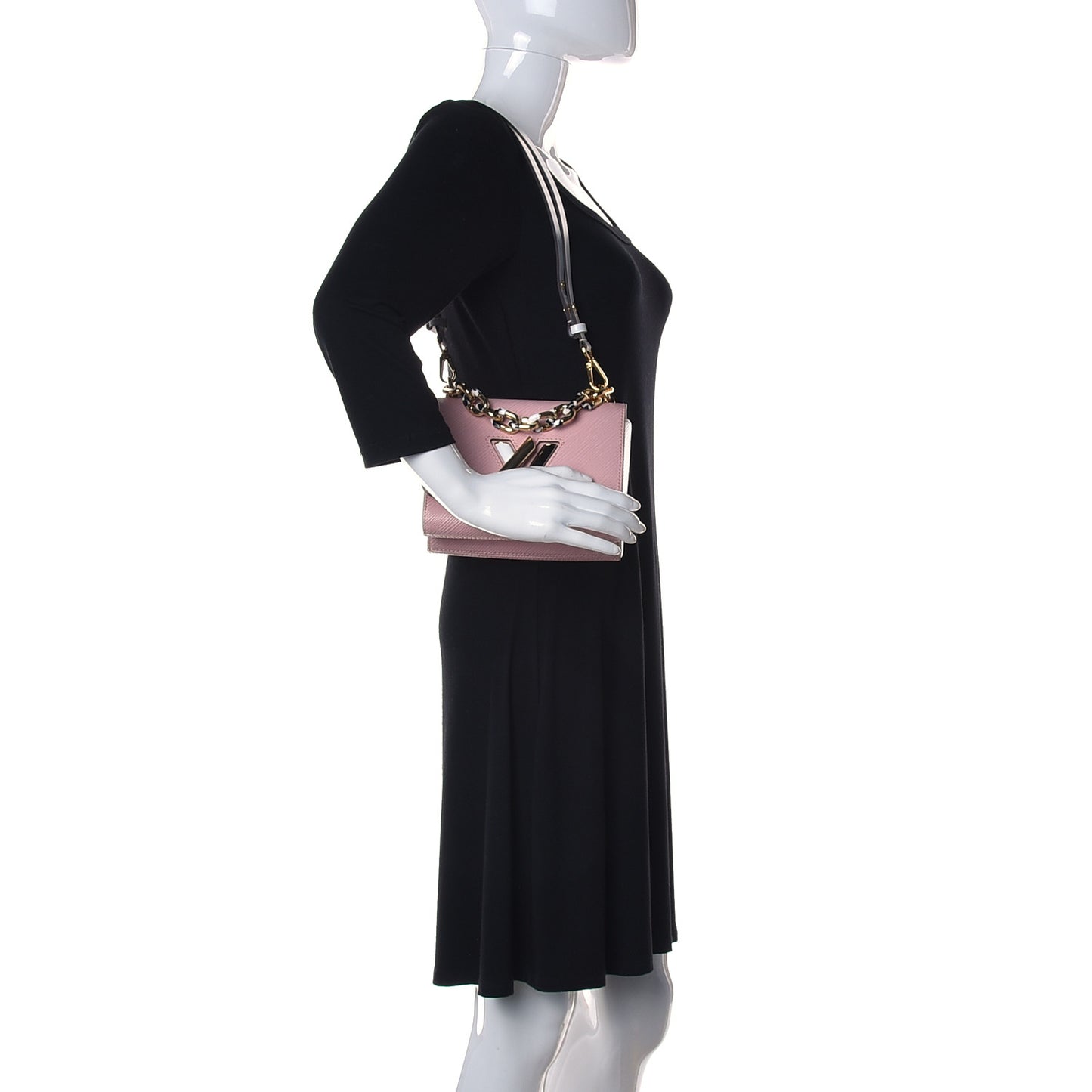 Epi Stones Twist Shoulder Bag PM Rose Ballerine