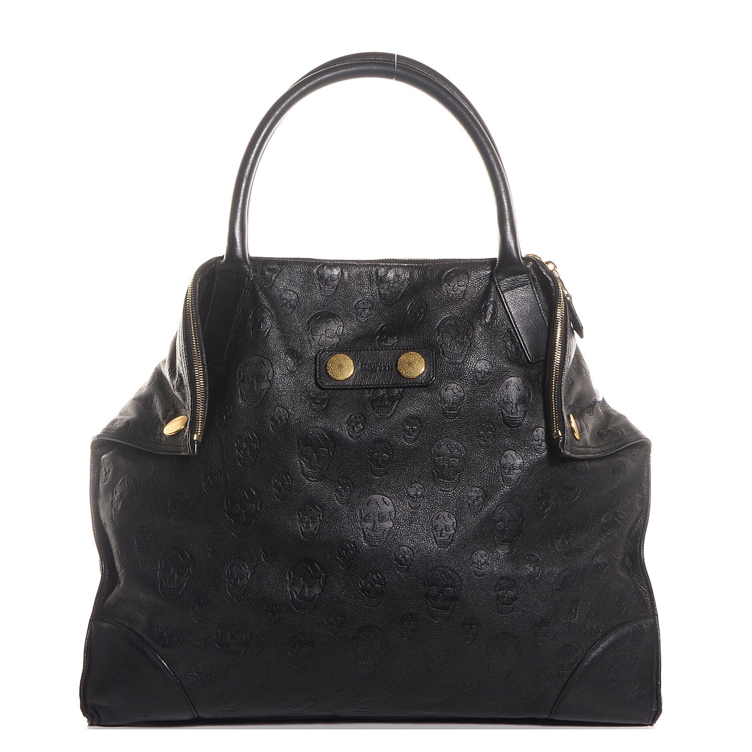 Alexander McQueen Leather Skull Embossed De Manta Tote Black 1 of 9