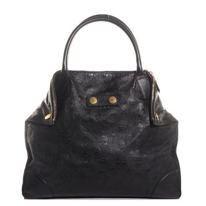 Alexander McQueen Leather Skull Embossed De Manta Tote Black 1 of 9