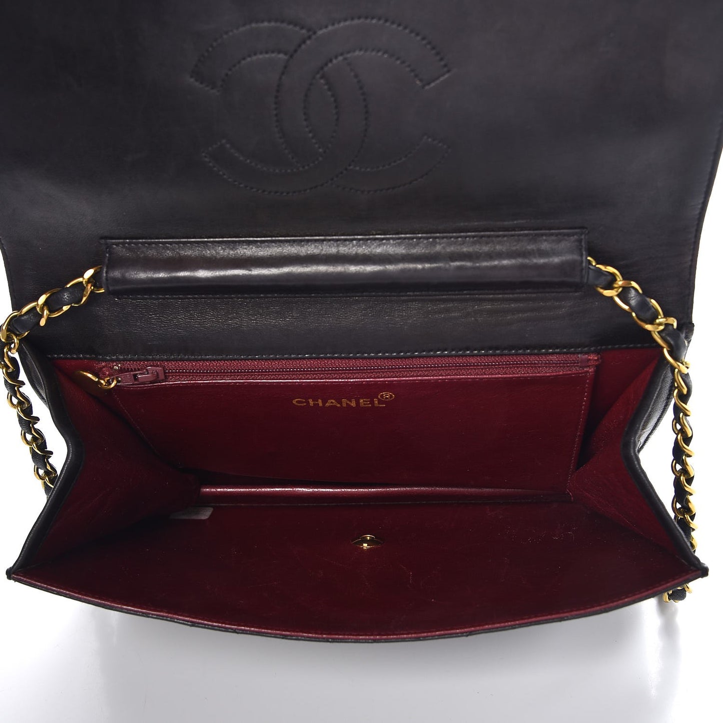 Lambskin Quilted Medium Single Flap Black