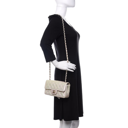 Chanel Iridescent Lambskin Quilted Mini Rectangular Flap Ivory 2 of 11