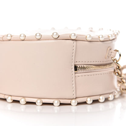 Chanel Calfskin Quilted Pearl Round Clutch With Chain White 9 of 11