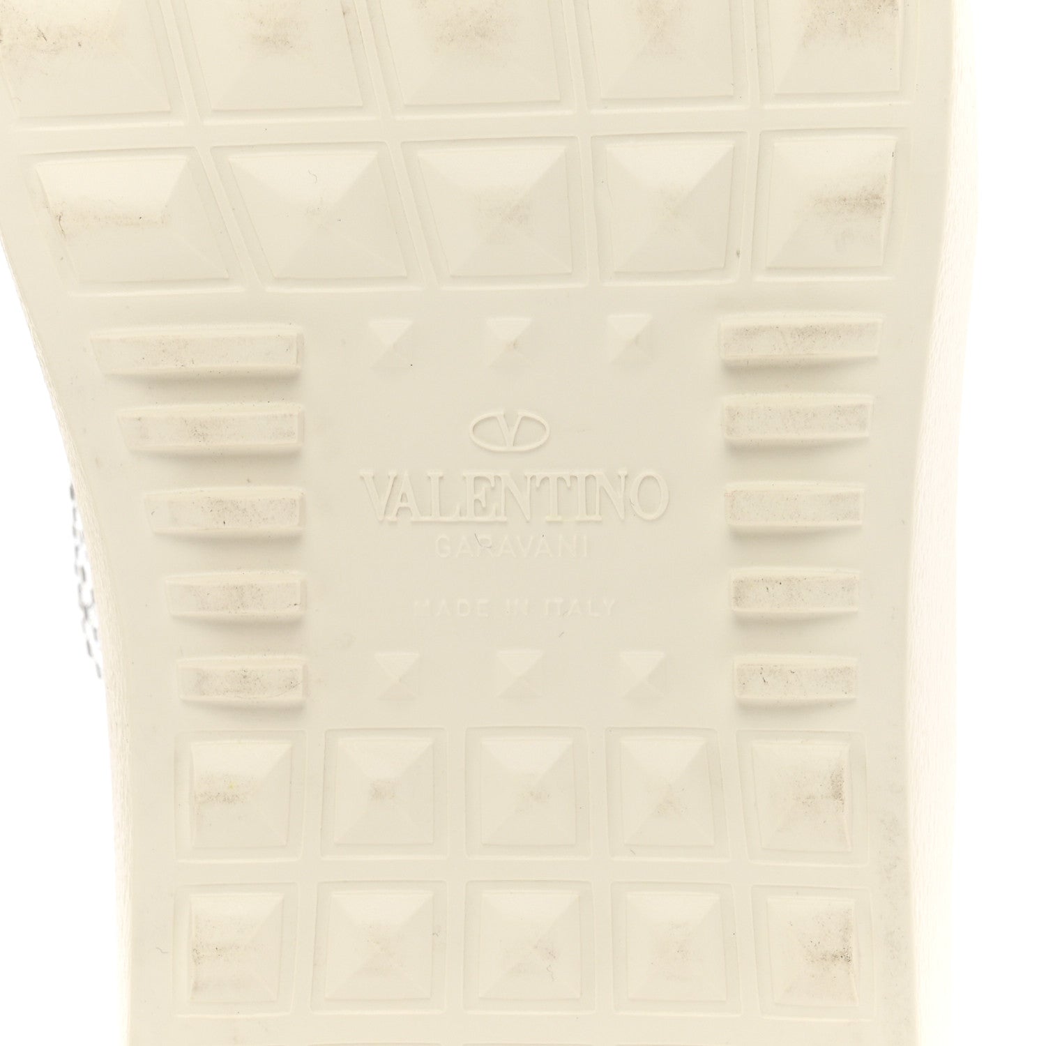 Valentino Garavani Calfskin Crystal Rockstud Open Sneakers 38.5 White Ice 6 of 9