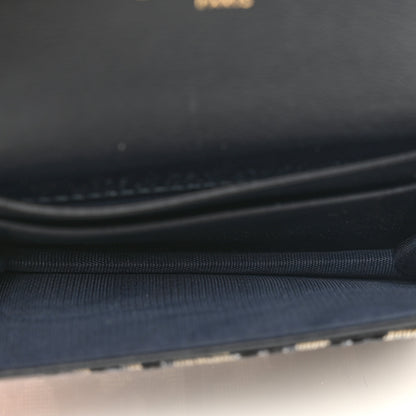 Christian Dior Oblique Saddle Card Holder Blue 5 of 7