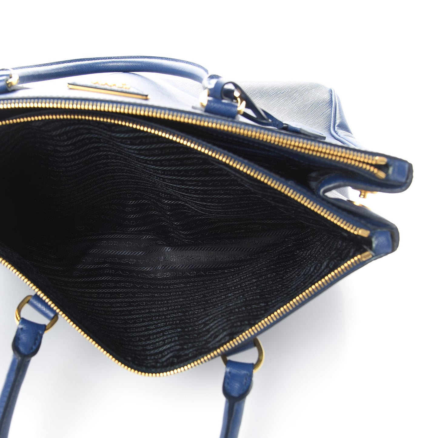 Saffiano Large Galleria Double Zip Tote Cobalto
