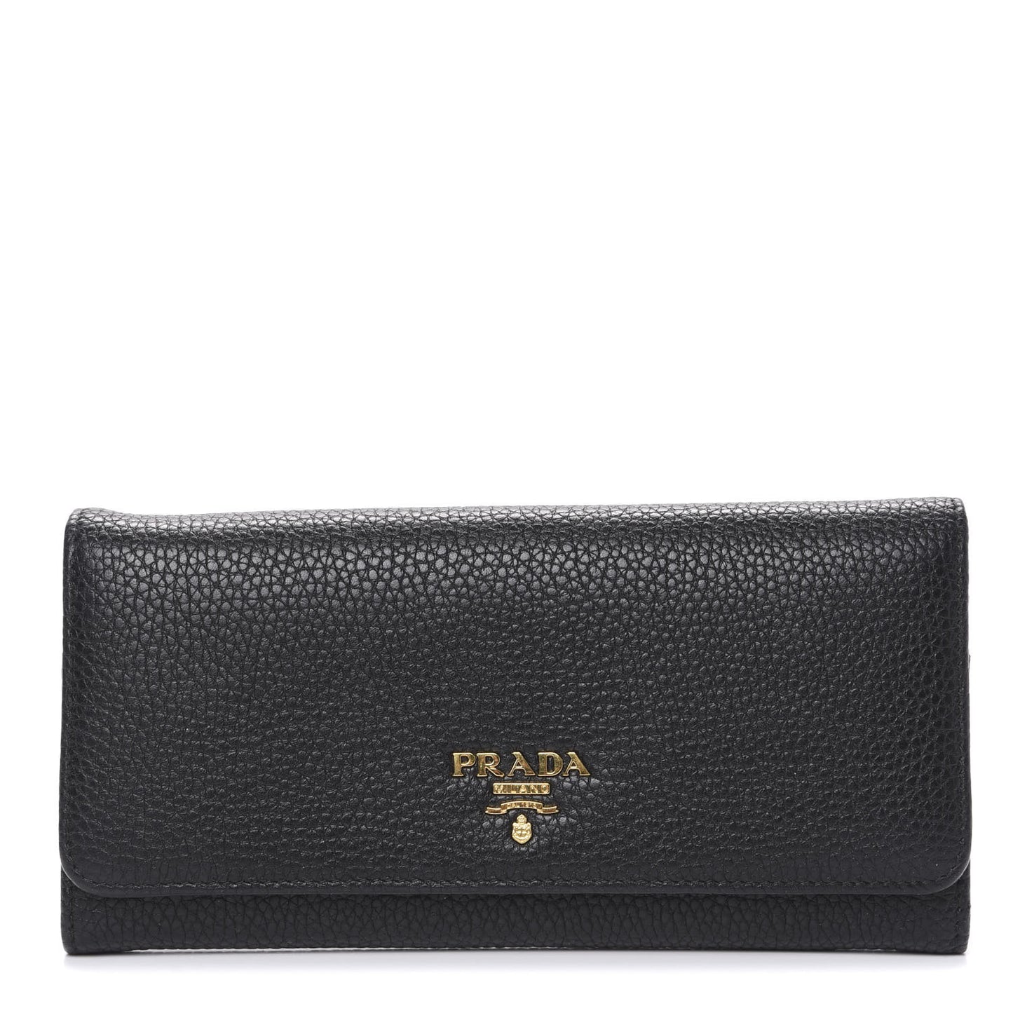 Vitello Daino Continental Flap Wallet Black