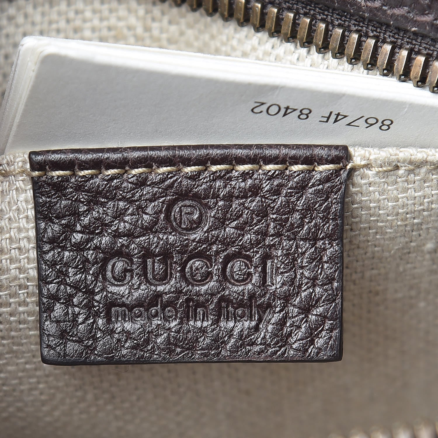 Gucci Textured Calfskin Web Small Webby Bee Shoulder Bag Brown Coffee 8 of 13