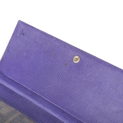 Fendi Zucca Spalmati Vitello Elite Continental Wallet Tobacco Viola 8 of 13