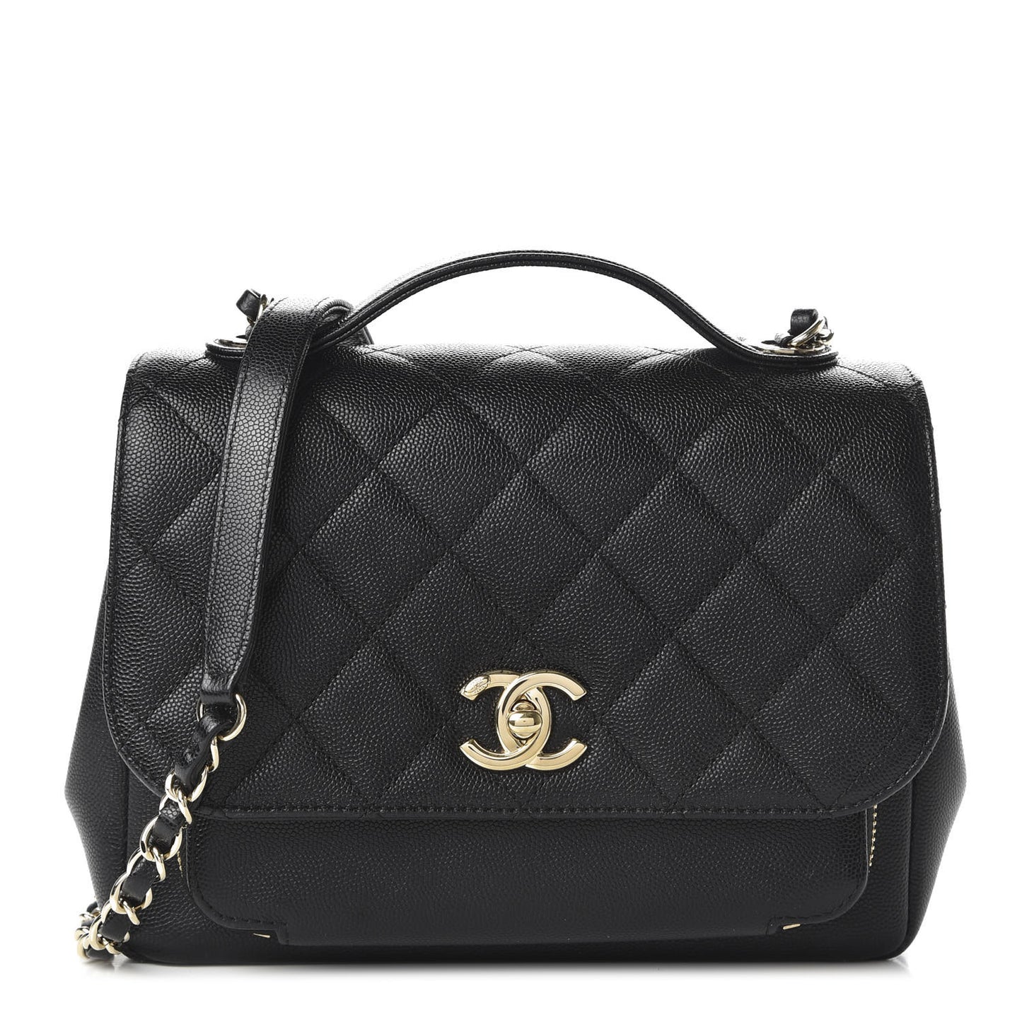Caviar Quilted Medium Business Affinity Flap Black