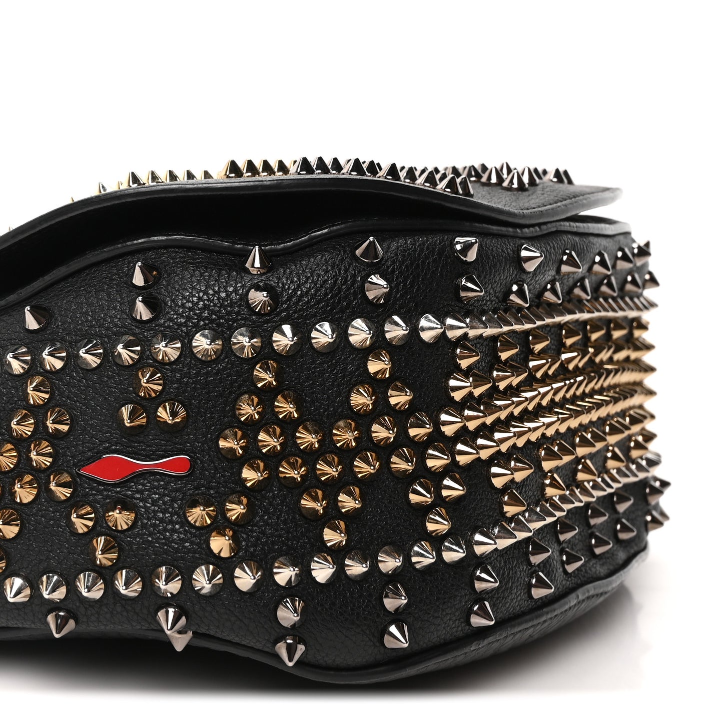 Calfskin Mix Chevron Spikes Panettone Messenger Black