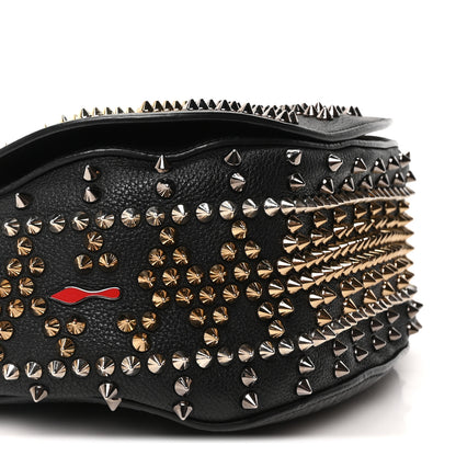 Christian Louboutin Calfskin Mix Chevron Spikes Panettone Messenger Black 15 of 17