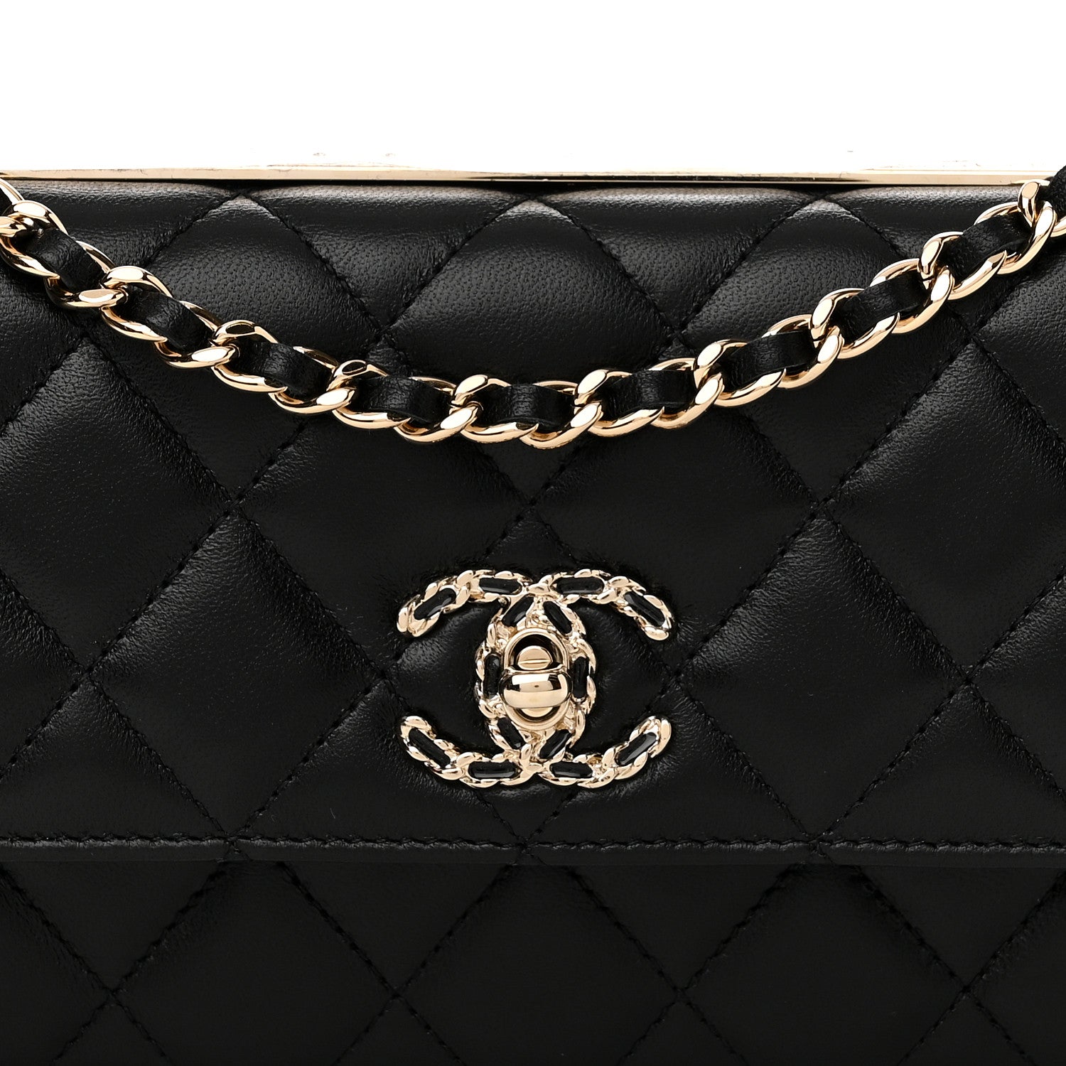 Chanel Lambskin Quilted Trendy CC Flap Phone Holder With Chain Black 8 of 11