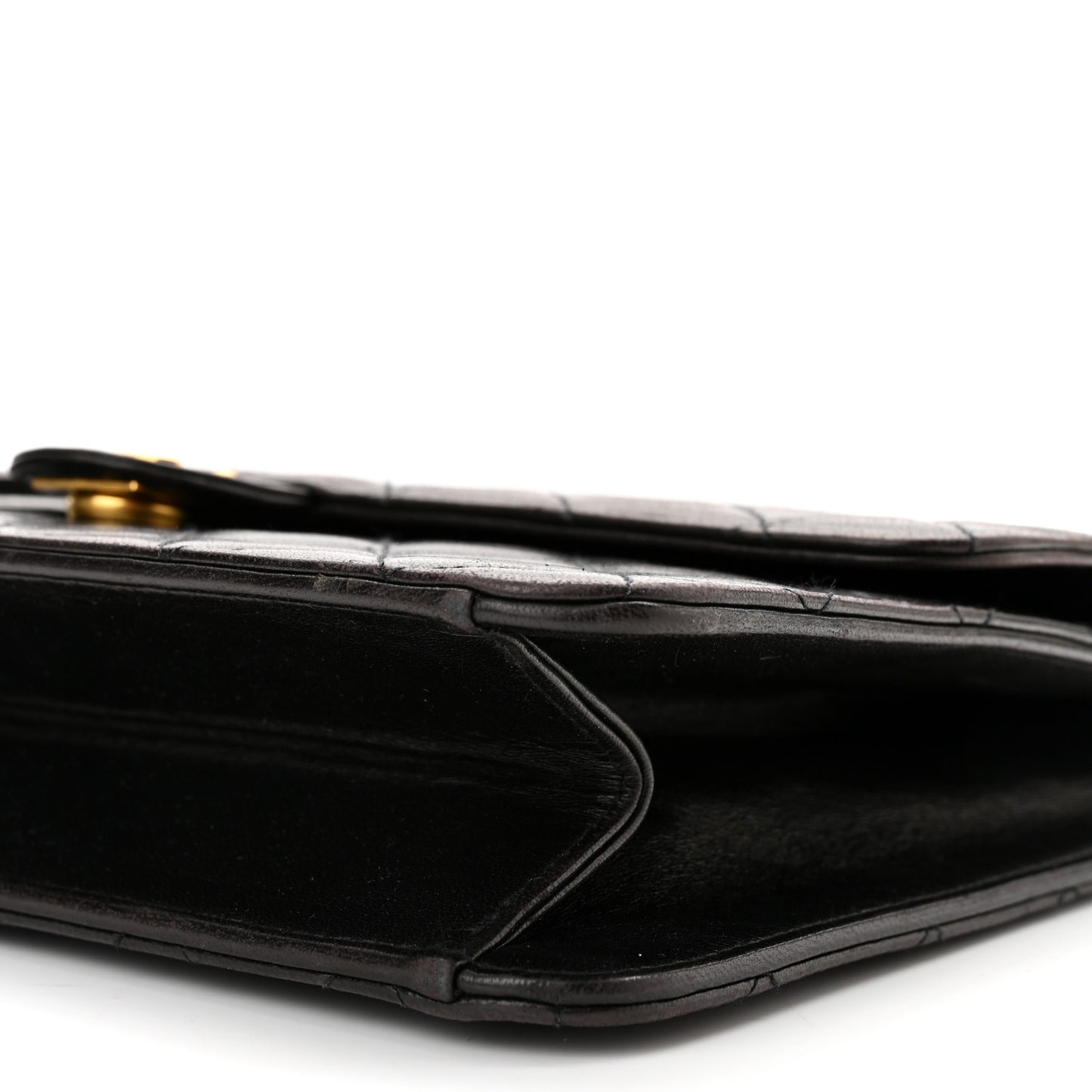 Lambskin Quilted Medium Single Flap Black