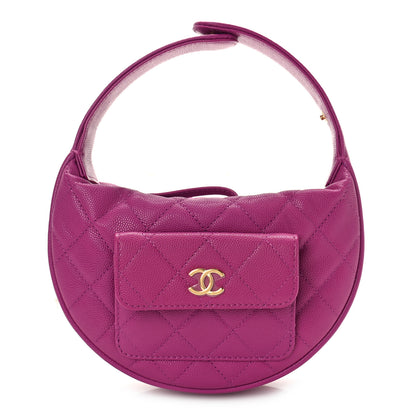 Chanel Caviar Quilted Polly Pocket Pouch Hobo Pink 1 of 9
