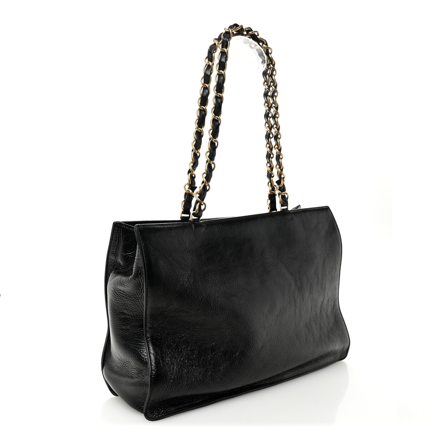 Chanel Shiny Aged Calfskin Shopping Bag Black 3 of 12