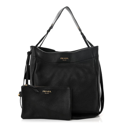 Prada Cervo Hobo Black 3 of 12