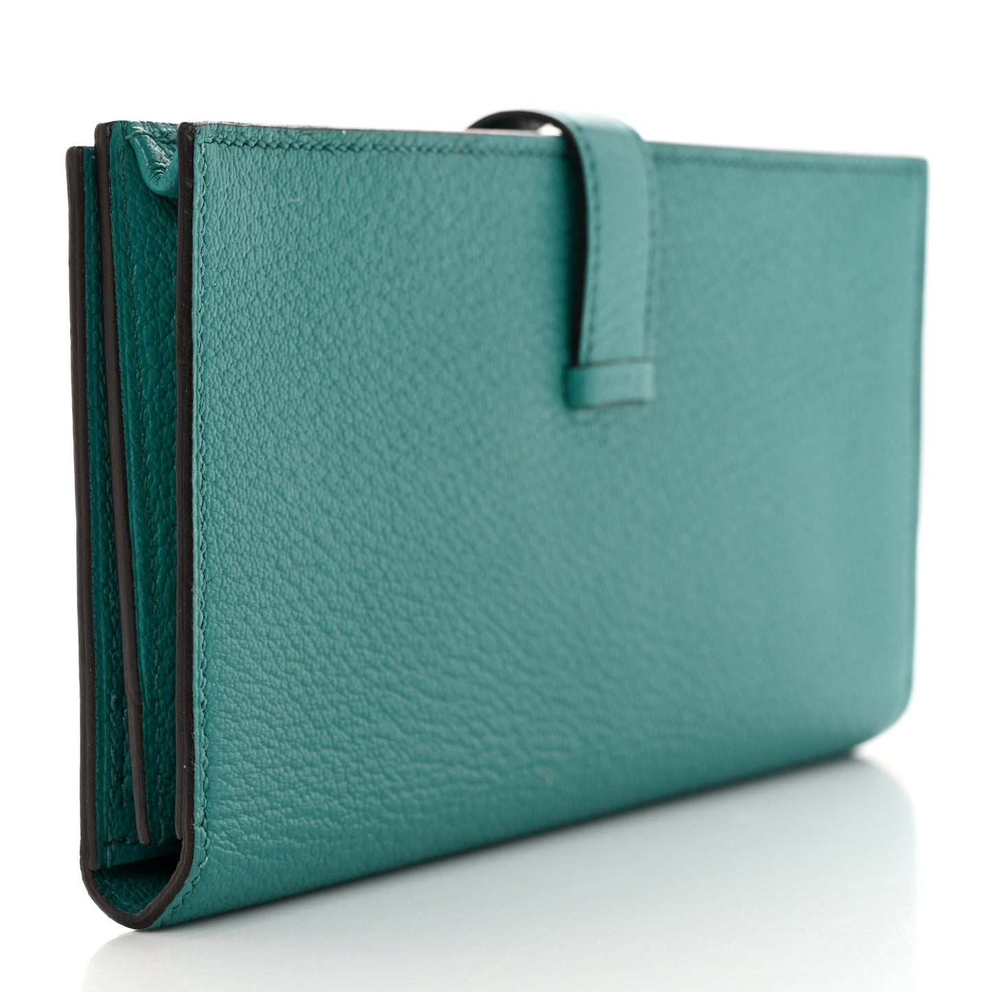 Chèvre Mysore Bearn Gusset Wallet Bleu Paon
