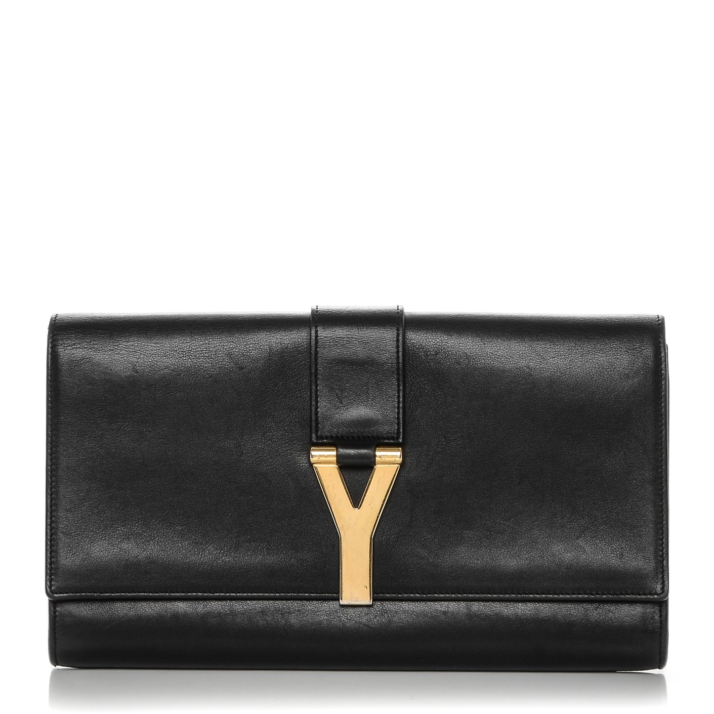 Calfskin Classic Y Ligne Clutch Black