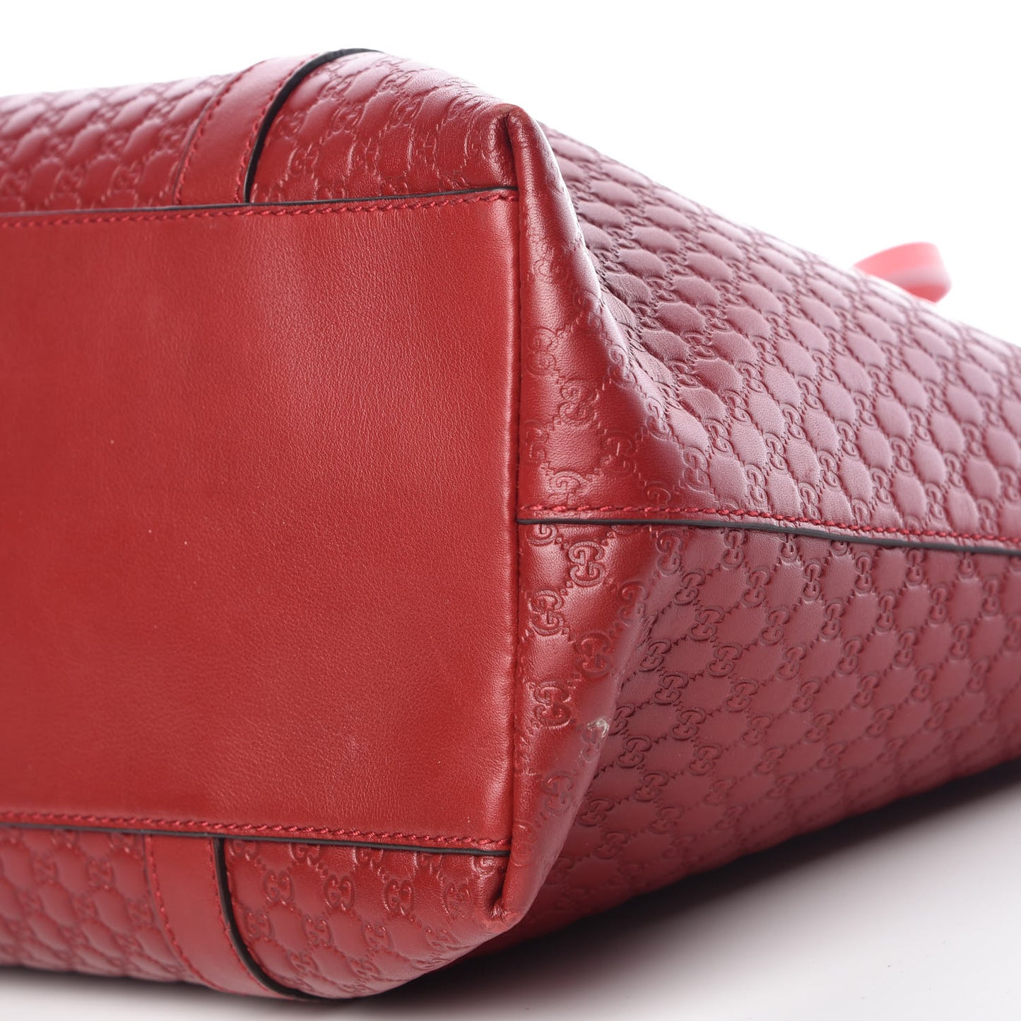 Soft Microguccissima Medium Zippered Satchel Rosso