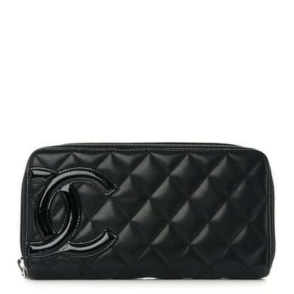 Chanel Calfskin Quilted Cambon Large Gusset Zip Around Wallet Black 1 of 12
