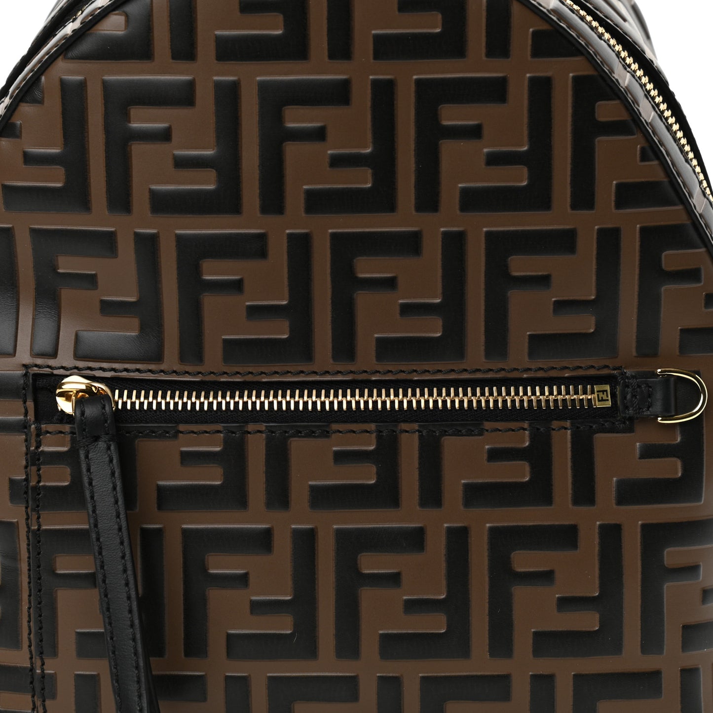 Vitello Bi-Color FF 1974 Embossed Mini Backpack Maya Black