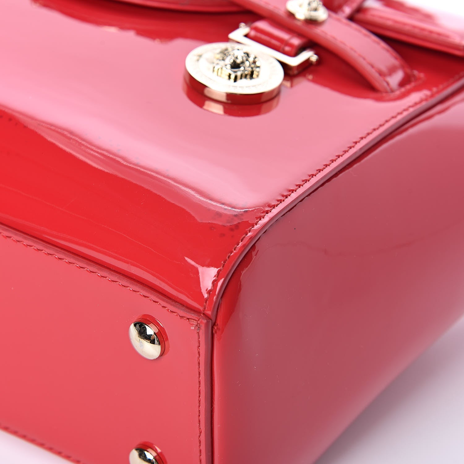 Versace Patent Small Signature Bag Red 8 of 12