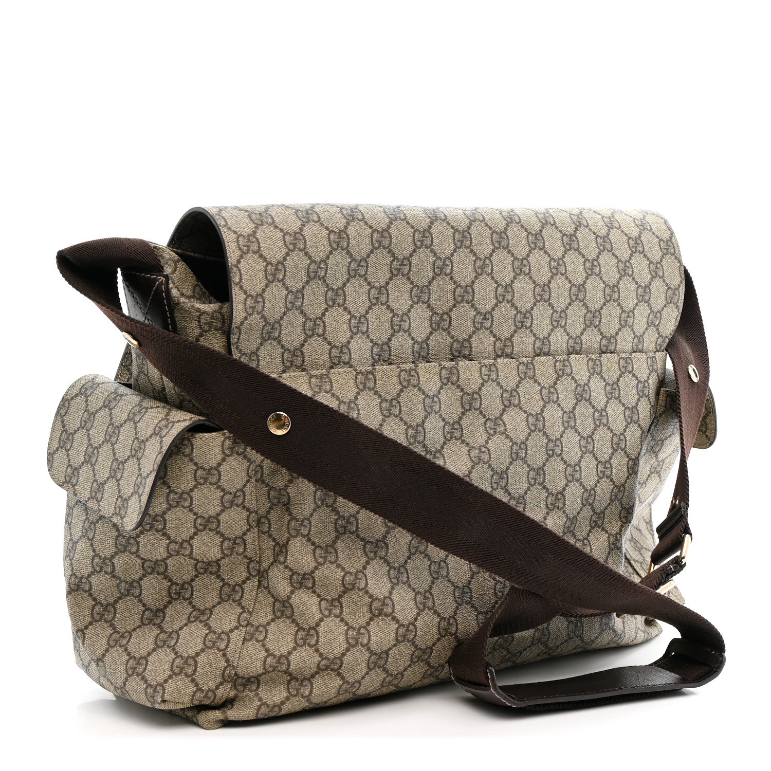 Gucci GG Plus Monogram Messenger Diaper Bag Dark Brown 3 of 11