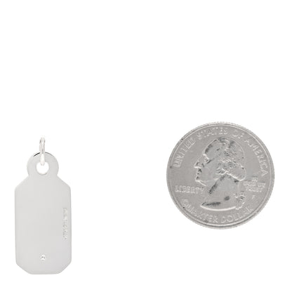 Tiffany Sterling Silver Diamond Logo Tag Charm 2 of 4