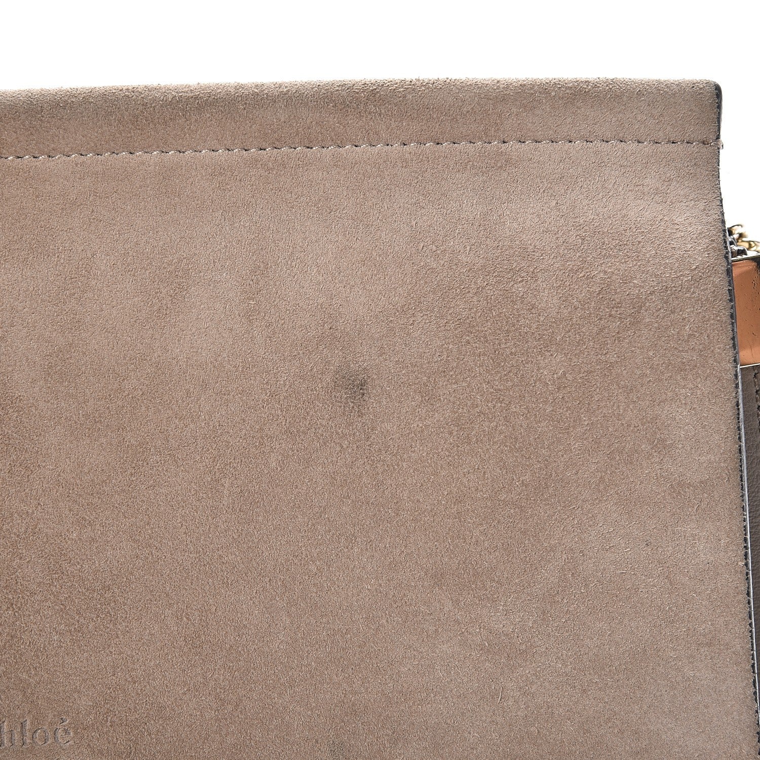 Chloe Calfskin Suede Medium Faye Shoulder Bag Motty Grey 8 of 9