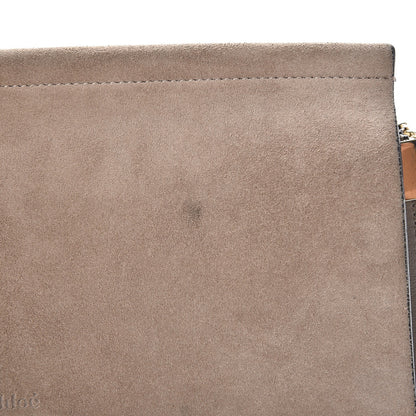 Chloe Calfskin Suede Medium Faye Shoulder Bag Motty Grey 8 of 9