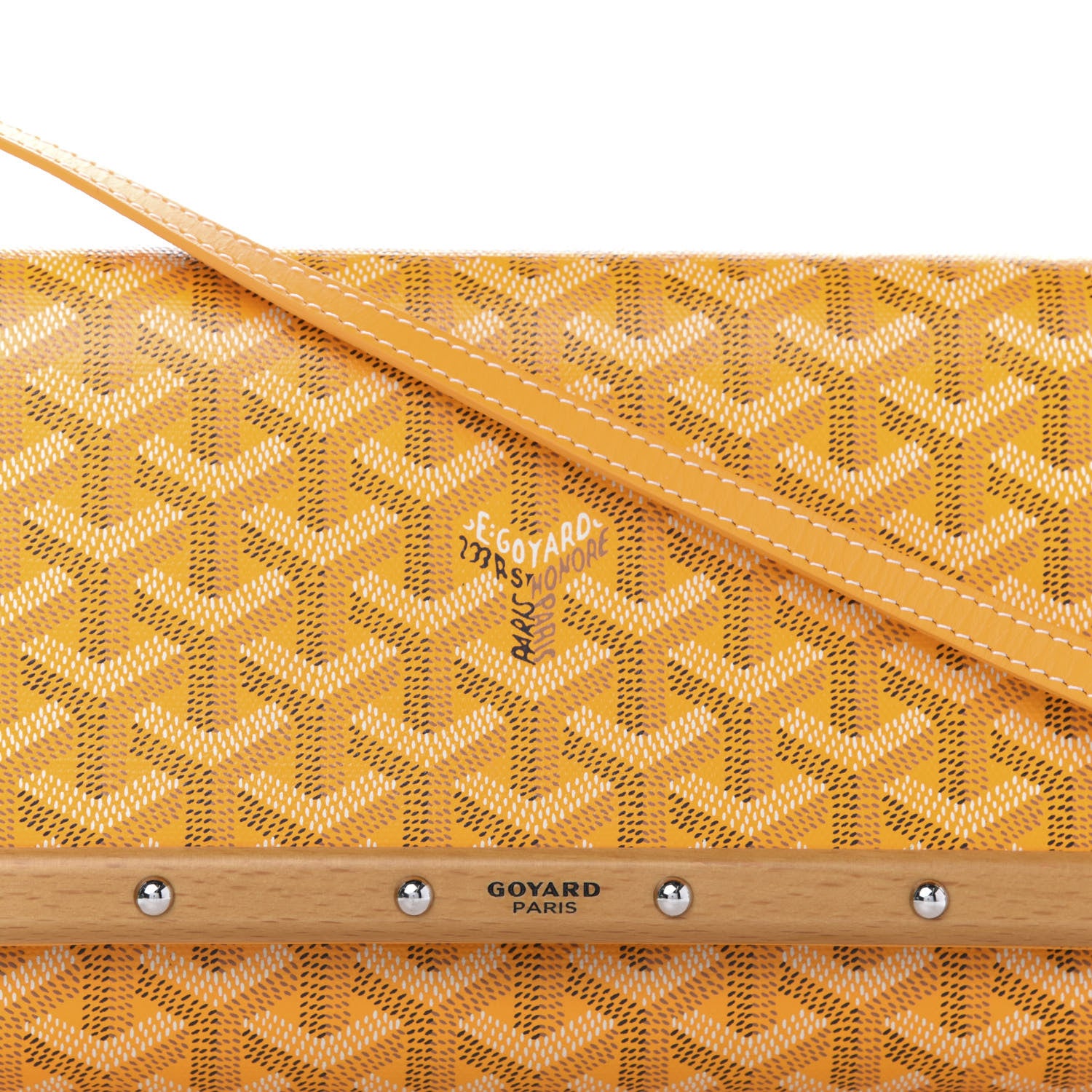 Goyard Goyardine Monte Carlo Bois Clutch With Strap Yellow 10 of 11