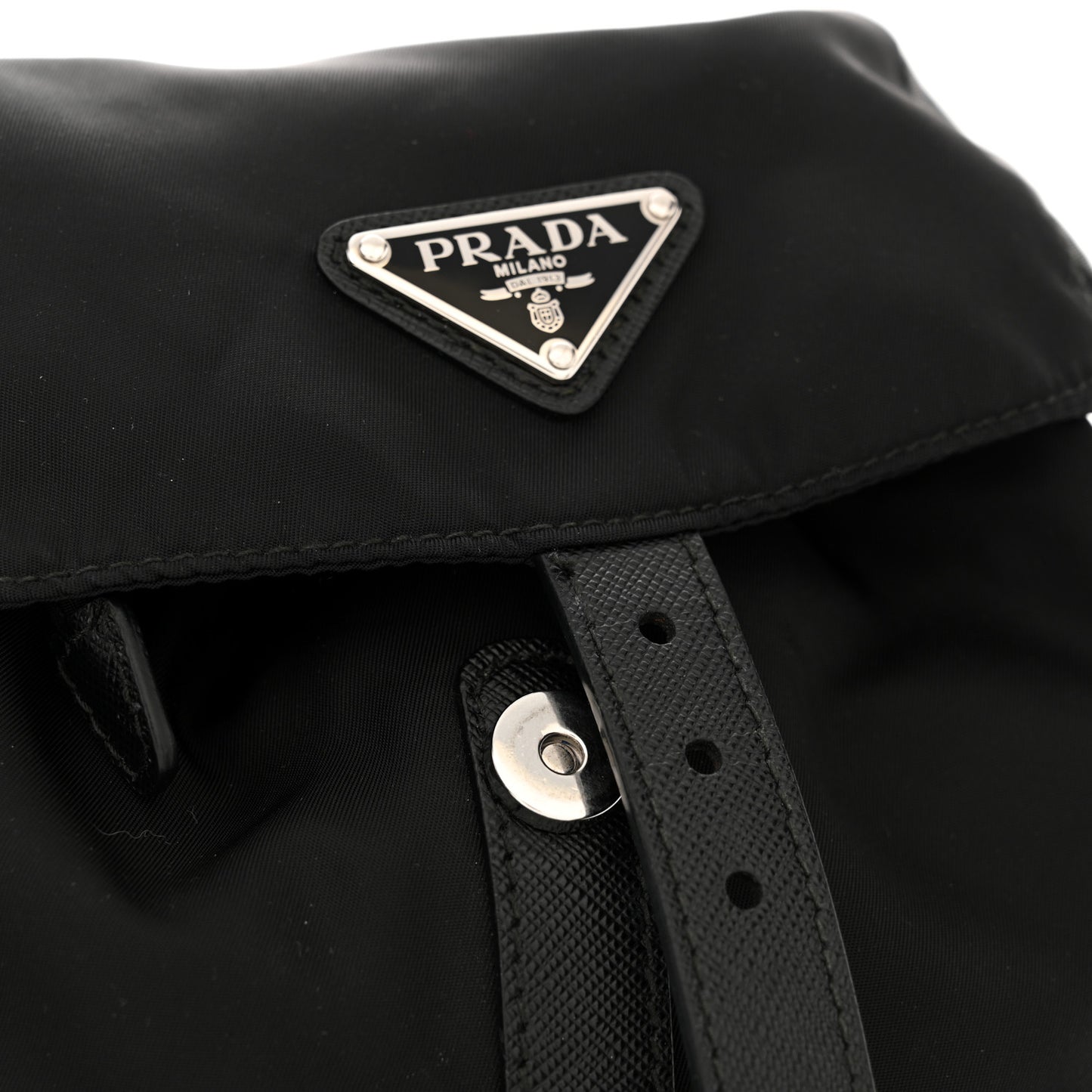 Tessuto Nylon Saffiano Small Backpack Black