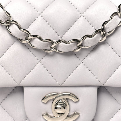 Chanel Lambskin Quilted Mini Rectangular Flap Grey 8 of 11