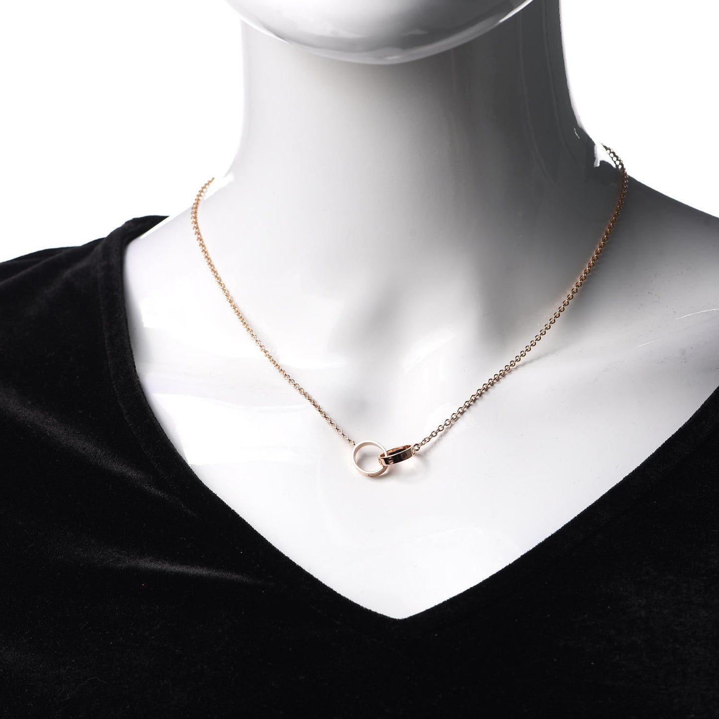18K Pink Gold Interlocking LOVE Necklace