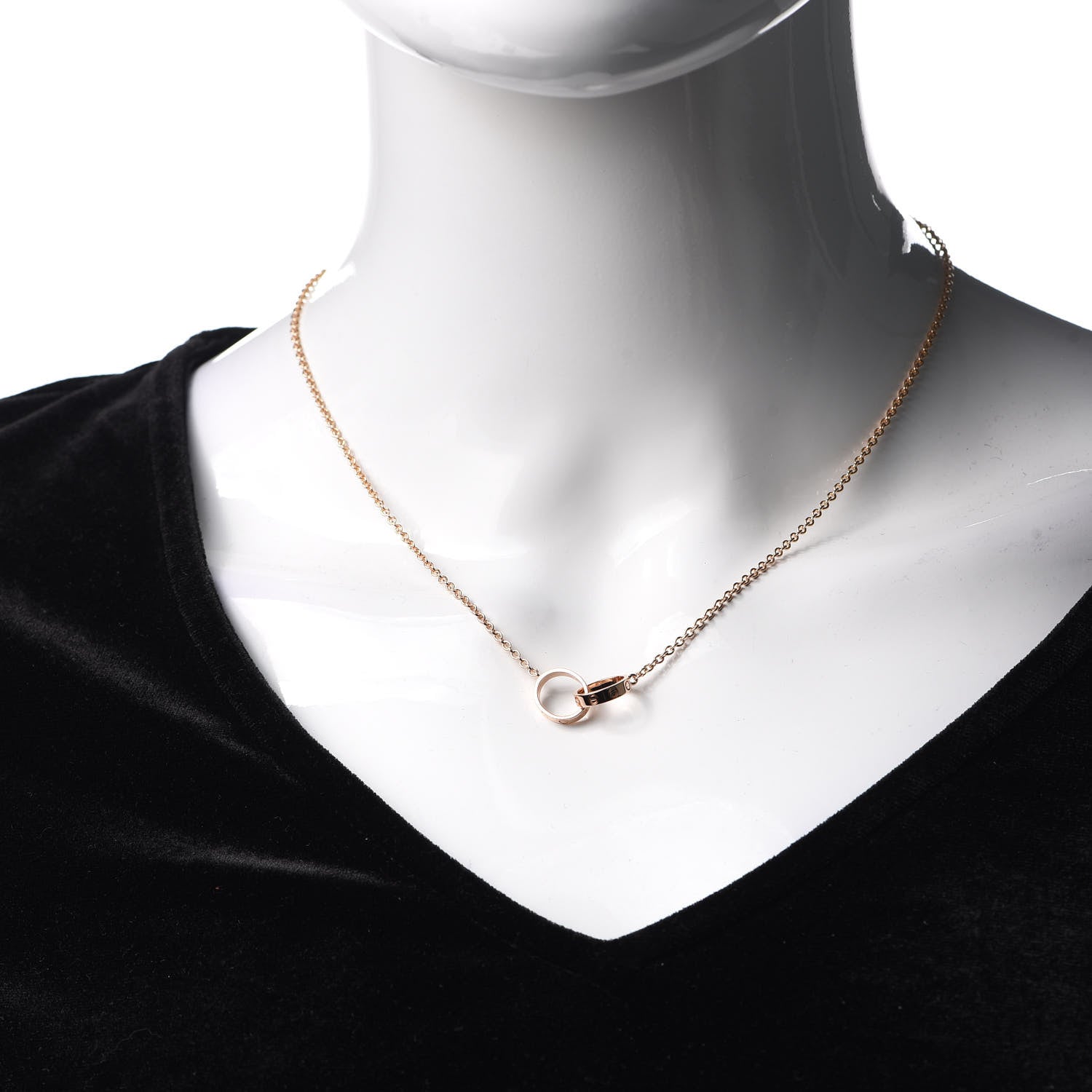 Cartier 18K Pink Gold Interlocking LOVE Necklace 2 of 6