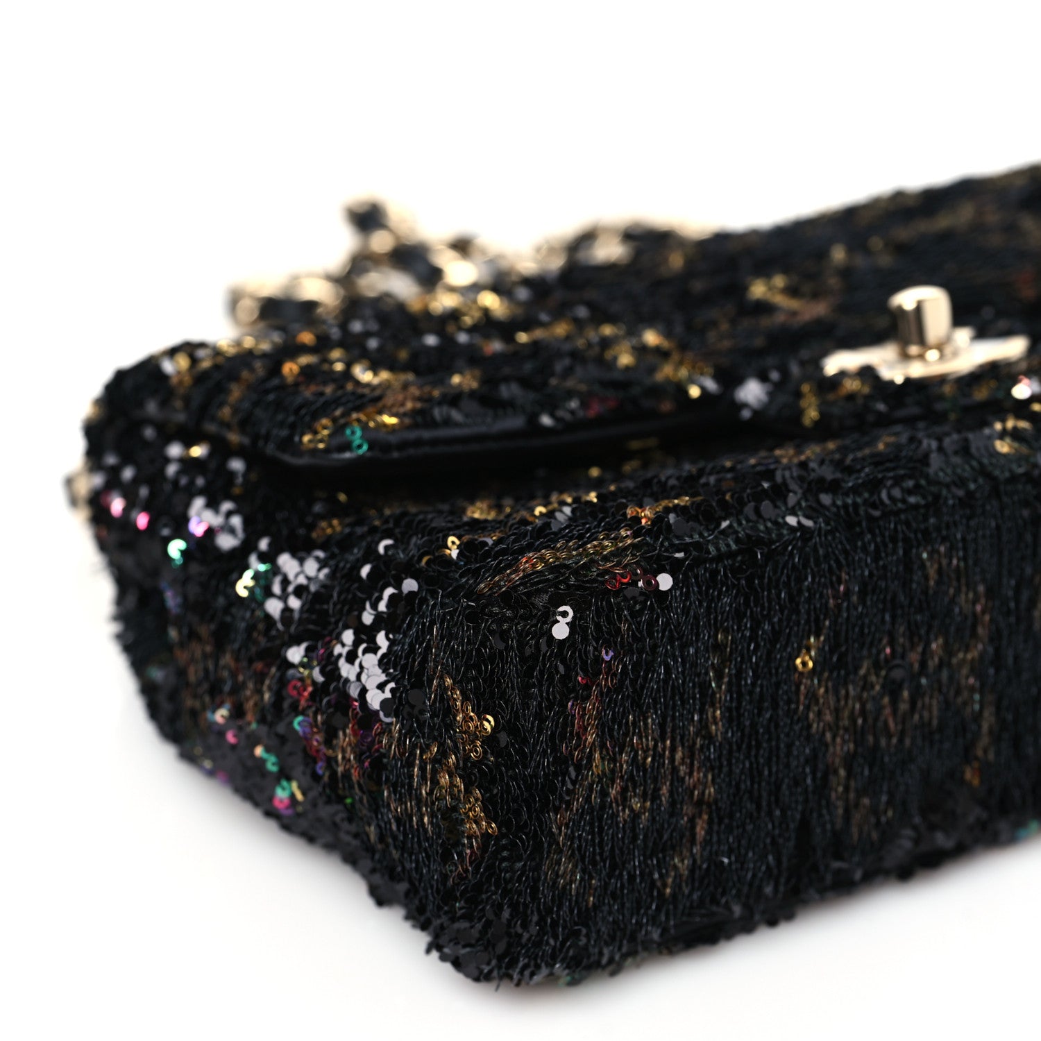 Chanel Sequin CC Small Single Flap Black Multicolor 9 of 10