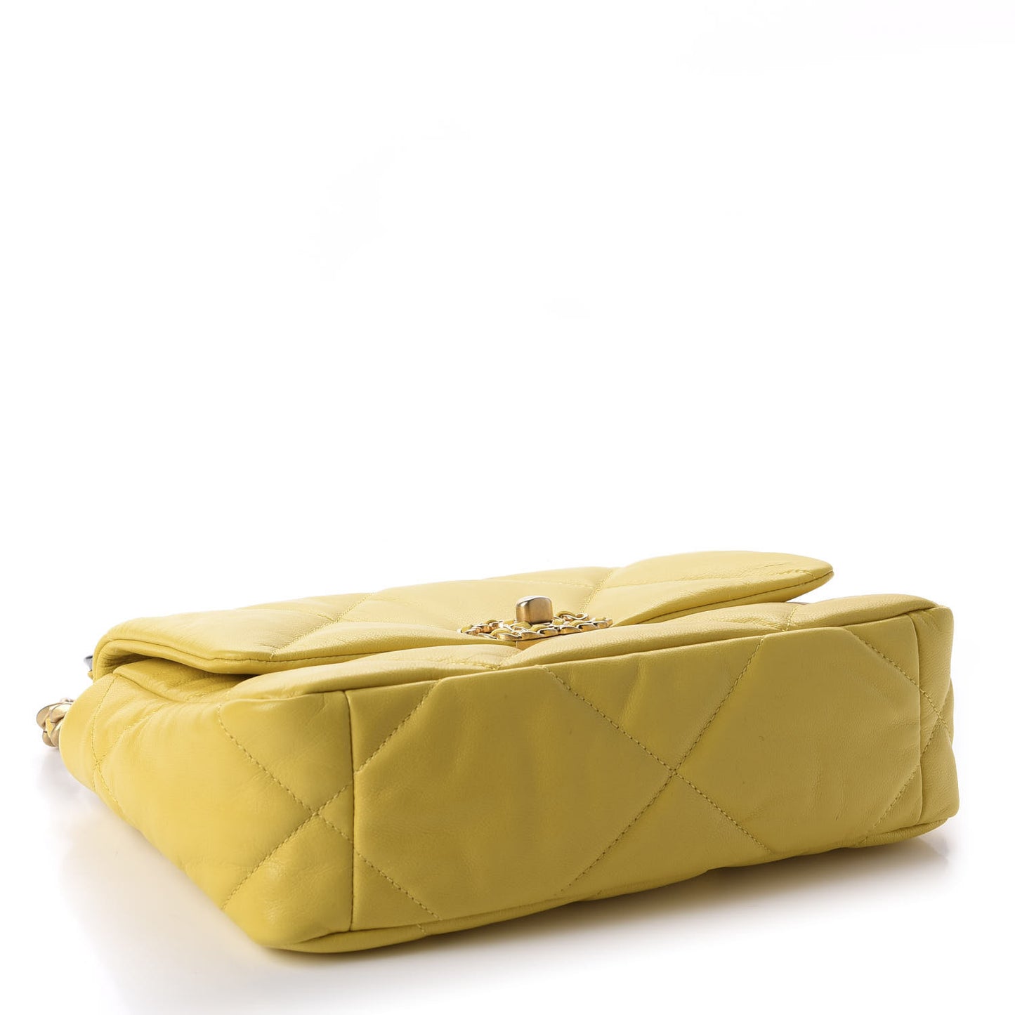 Lambskin Quilted Medium 19 Flap Yellow