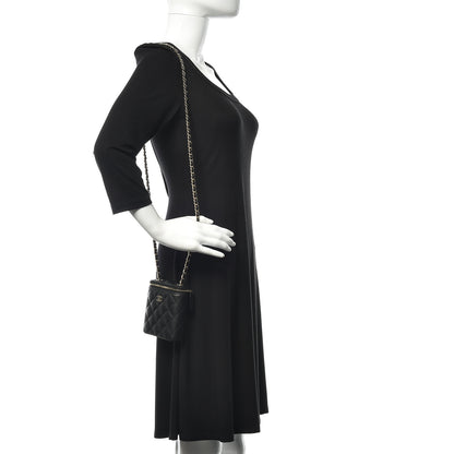 Chanel Caviar Quilted Small Vertical Coco Beauty Vanity Case With Chain Black 2 of 10