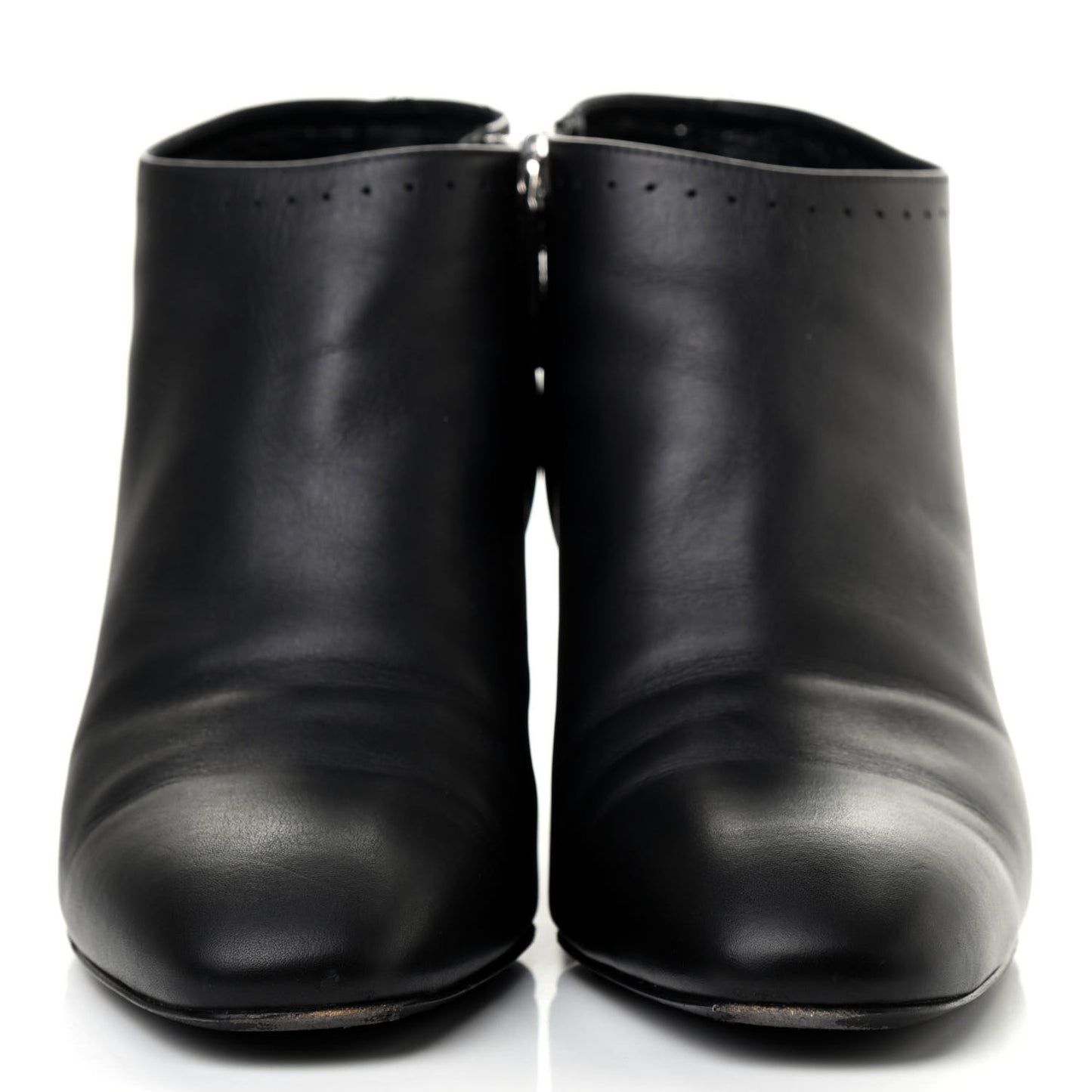Calfskin Perforated Womens Booties 40 Black