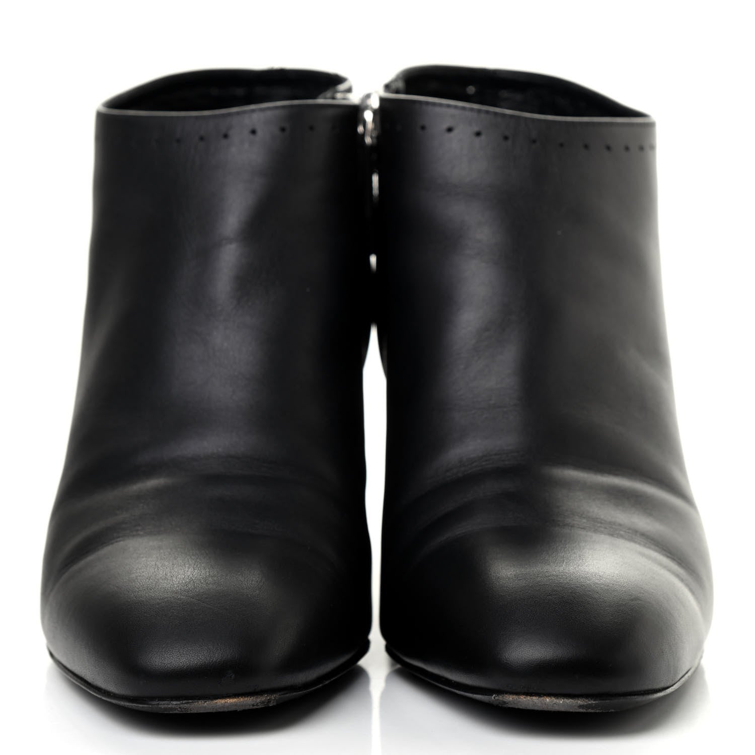 Hermes Calfskin Perforated Womens Booties 40 Black 2 of 10