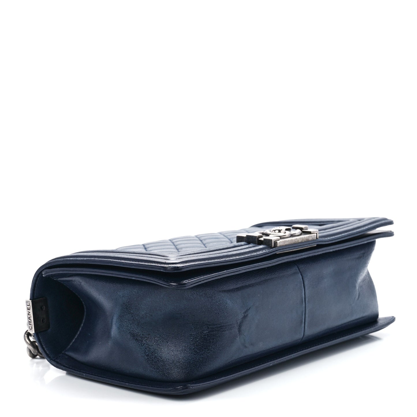 Lambskin Quilted Medium Boy Flap Dark Navy