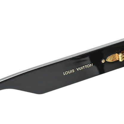 Louis Vuitton Acetate Flower Edge Round Sunglasses Z1777E Black 5 of 9