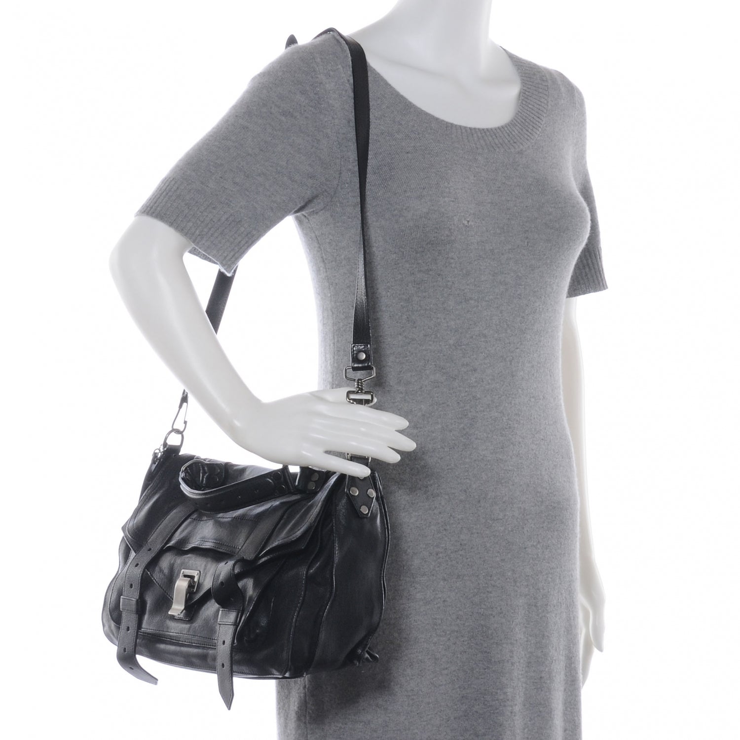 Proenza Schouler Lambskin PS1 Medium Satchel Black 2 of 8