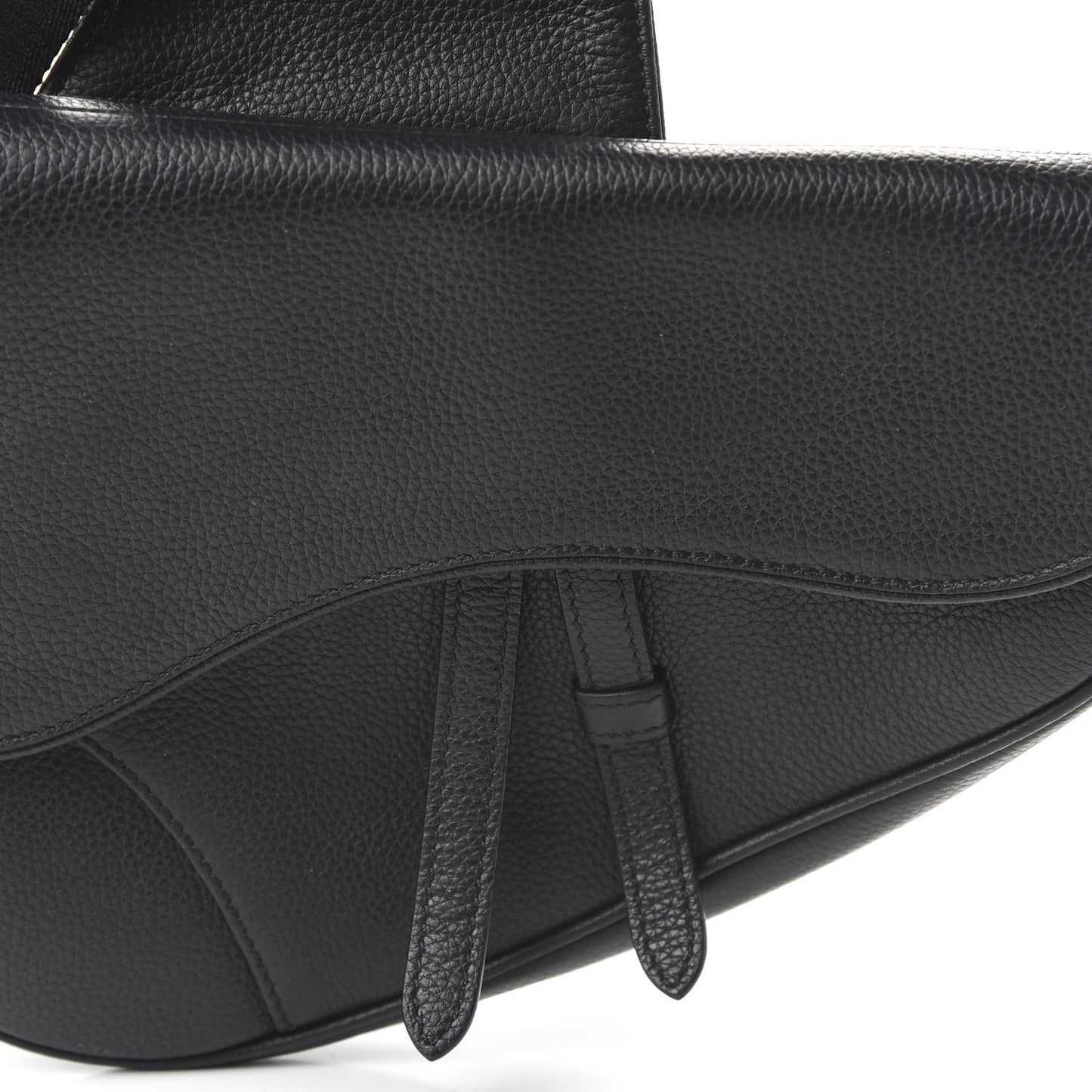 Grained Calfskin Kim Jones Saddle Bag Black