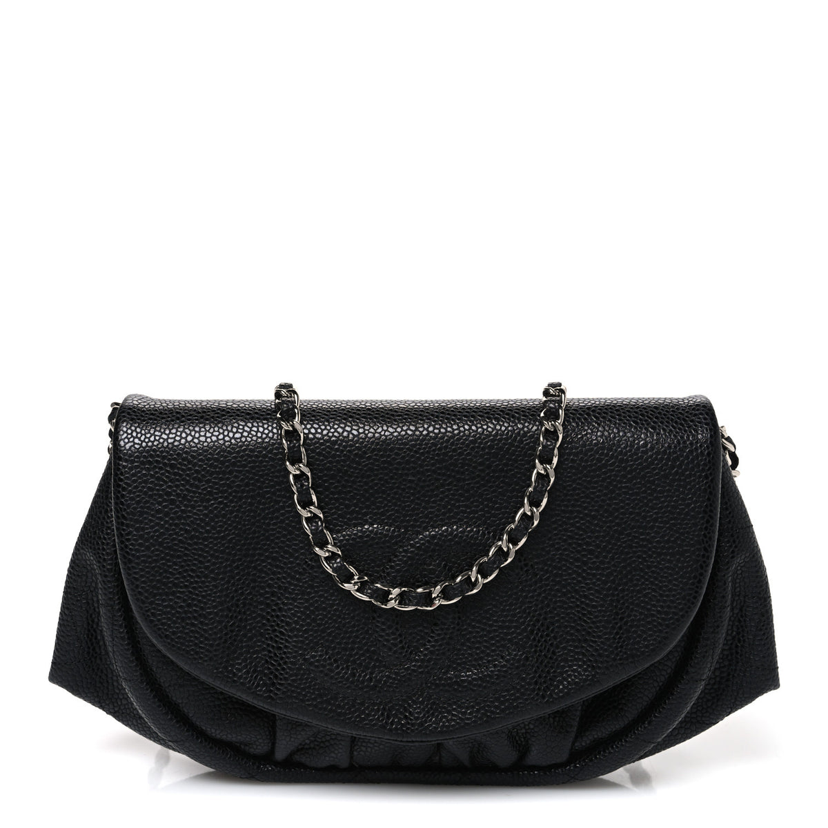 Chanel Caviar Half Moon Wallet On Chain WOC Black 1 of 12