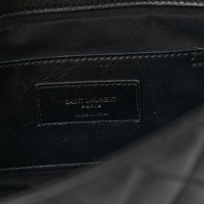 Saint Laurent Sheepskin Tri-Quilt Monogram Medium College Bag Black 6 of 17