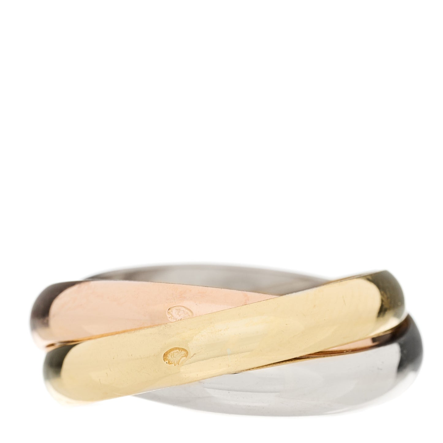 18K Pink Yellow White Gold Classic Les Must De Cartier Trinity Ring 54 6.75