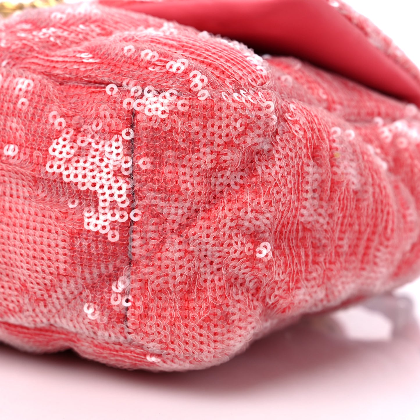 Sequin Quilted Medium Chanel 19 Flap Coral